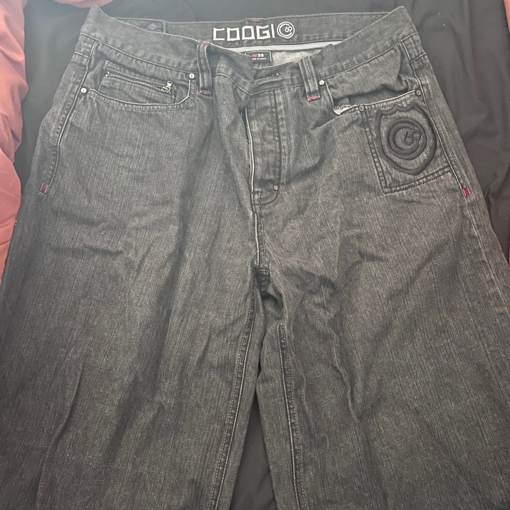 COOGI Men's Dark Gray Relaxed Skater Jeans